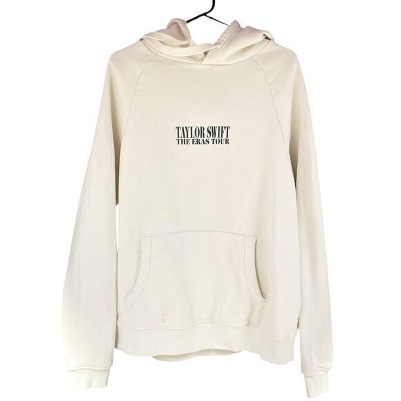 TAYLOR SWIFT The Eras Tour II Beige Hoodie w/ Colored Photos on Back Size L - Picture 2 of 6